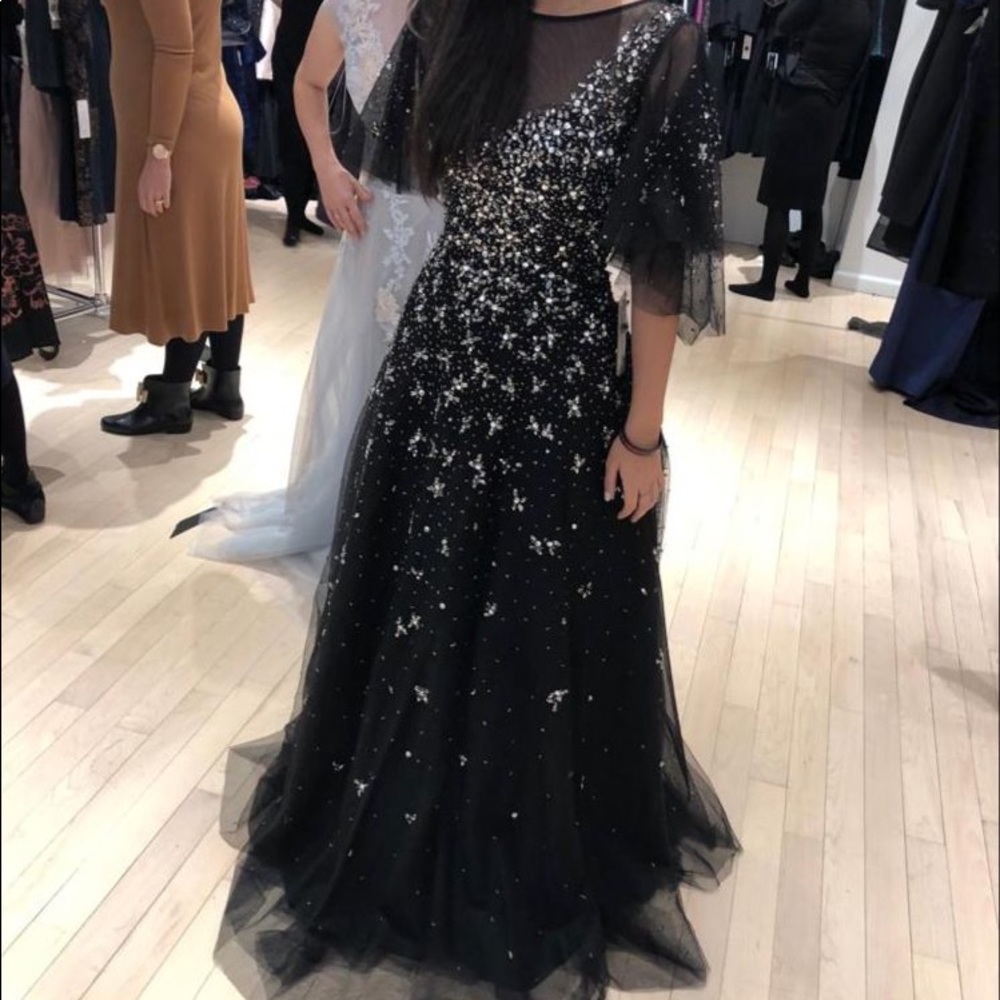 Teri Jon black and silver gown